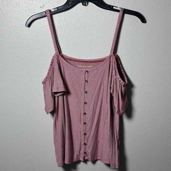 American‎ Eagle Off Shoulder Stripe Top Blouse Soft & Sexy Size XS - Picture 3 of 7